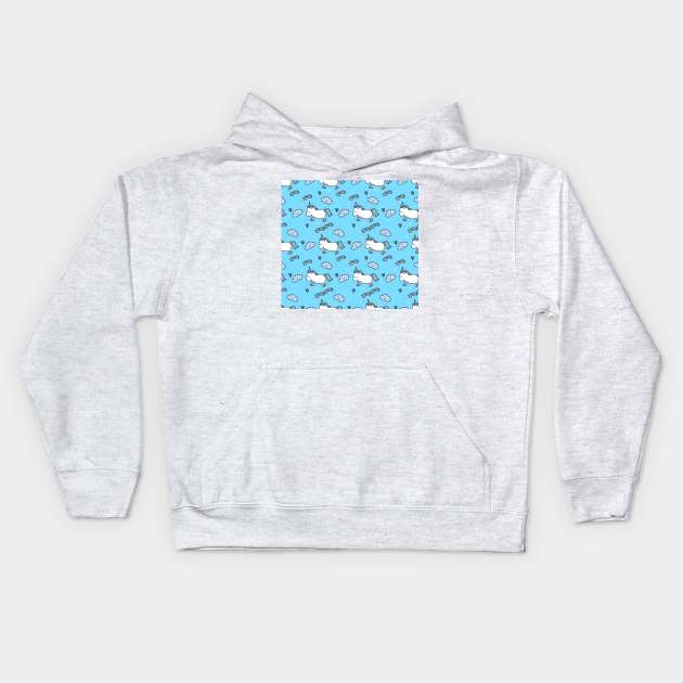 Unicorn kids blue Kids Hoodie by Bomdesignz